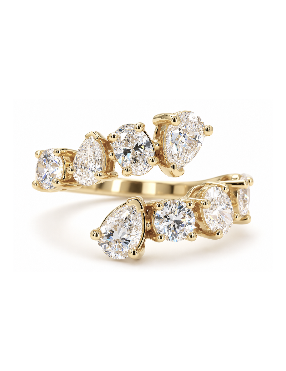 diamond cross over ring